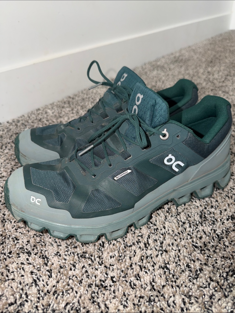 On Cloudventure Waterproof Green Trail Shoes Missiongrip Women’s Size 11 - Picture 2 of 8